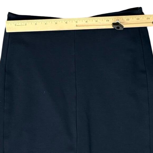 MM LaFleur Navy Blue Greenpoint Center Back Zip Pencil Skirt Front Slit Size 6 - Picture 6 of 8